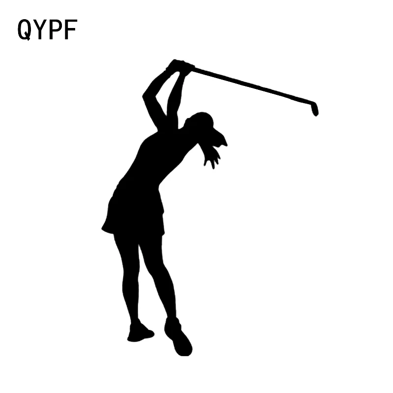 

QYPF 11.3*15.4CM Fashion Female Golfing Fitness Sport Decor Vinyl Car Sticker Graphic C16-1535