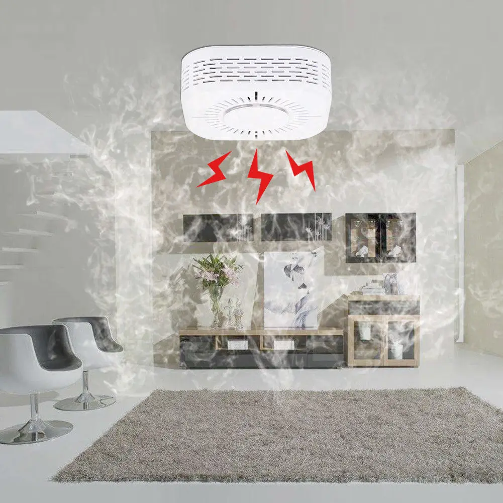 

Wireless 433 Fire Smoke Sensor Alarm Detector Home Security Guarding System EM88
