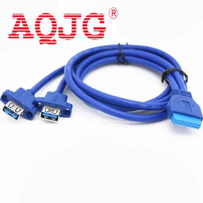 

2 x USB3.0 Dual Port USB 3.0 Female Screw Mount Panel Type to Motherboard 20Pin Cable PC Case cables 20 pin 30cm 50cm 80cm