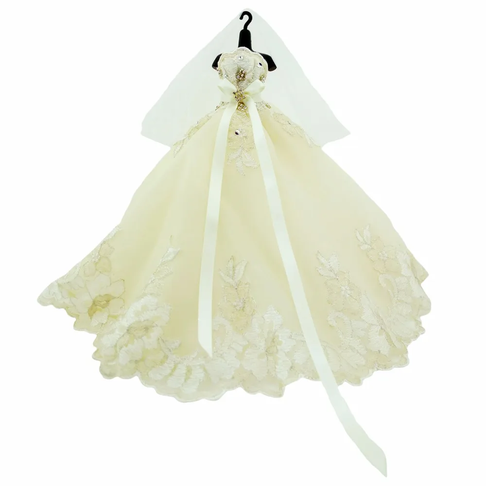 Handmade Abito Da Sposa Color Champagne Con Il FAI DA TE Copia Perline di  Cristallo principessa Abito Velo Vestiti Per La Bambola di Barbie Doll FR  xMas regalo|clothes for barbie|for barbieclothes for