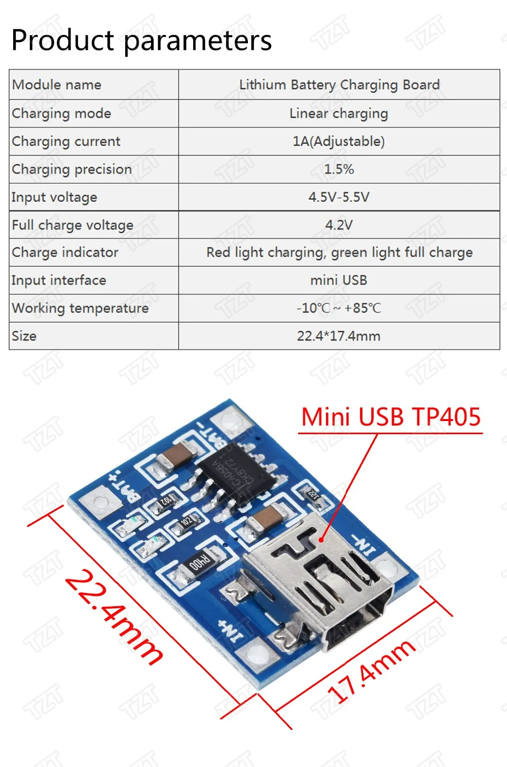 10 шт. Micro USB 5 в 1A 18650 TP4056 модуль зарядного устройства литиевой батареи зарядная плата с защитой двойные функции 1A li-ion