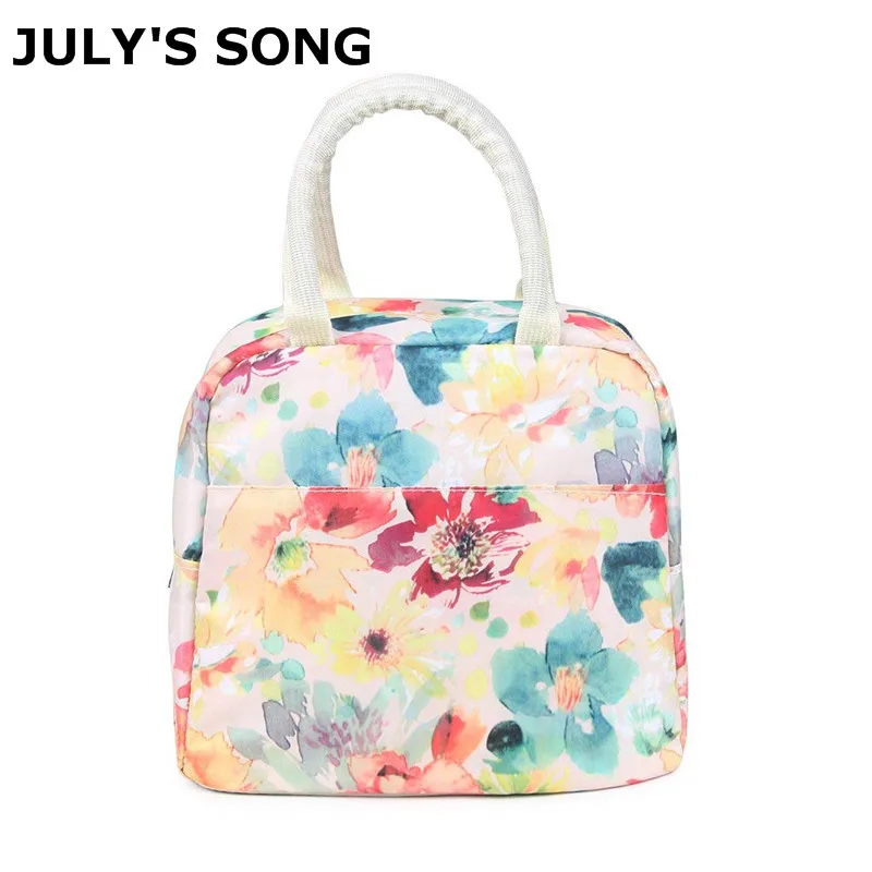 

JULY'S SONG Food Fresh Keep Lunch Cooler Bag Waterproof Picnic Travel Storage Icepack Thermal Insulated Fashion Lunch Bags