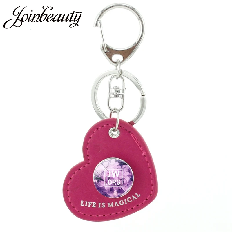 

JOINBEAUTY Creative JW .Org Snap Buttons Heart Leather Keychain Women Bag Charm Pendant KeyChain Handbag Decoration Jewelry JW32