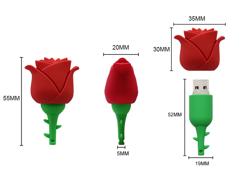 Цветок USB флэш-накопитель Drive16GB модное розовое 8 GB USB флешки 32 ГБ, 64 ГБ памяти привода лучший подарок для девушки женские