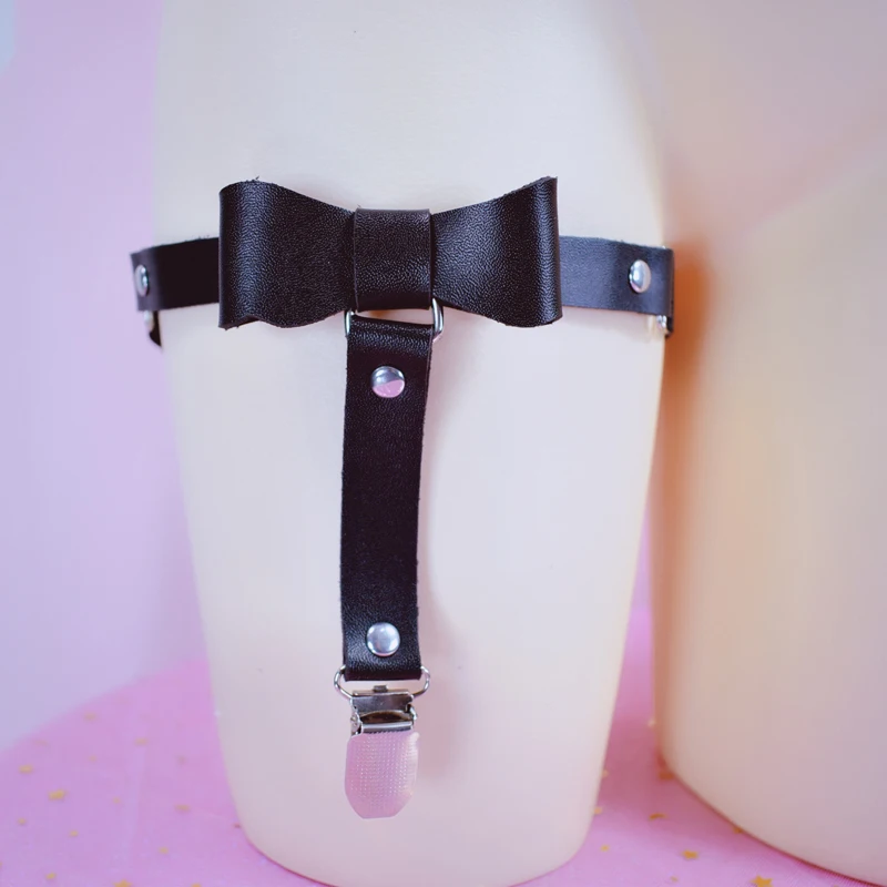 

Newest Women Sexy Elasticity Harness Heart Leg Chain Garter Belts Cosplay Spike High Quality Elastic Thigh Ring Garter