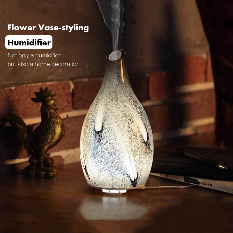  Aroma Art Marble Glass Ultrasonic Diffuser Air Humidifier Purifying Bedroom Office Household Aromat - 32849026315