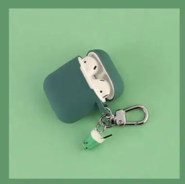 Милый силиконовый беспроводной Bluetooth гарнитура зарядная коробка для Airpods силиконовый чехол для наушников Защитный чехол с подвеской - Цвет: 2