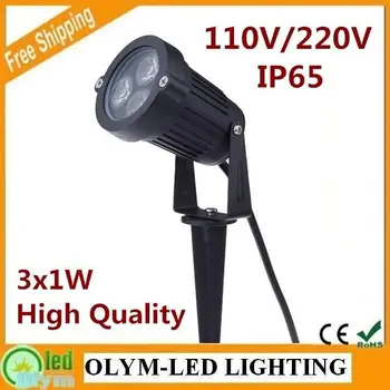 

85-265V 3W LED Garden Light Spike Outdoor Lawn Lamp Light 220V IP67 Waterproof 110LM/W Free Shipping
