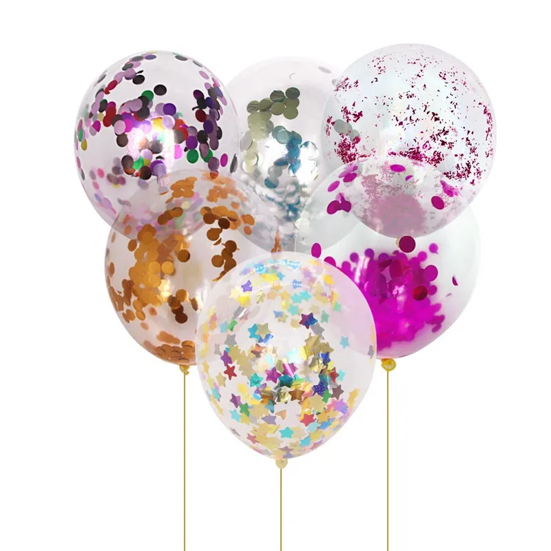 Cyuan 12inch Gold Confetti Balloons Party Latex Balloon with Round Confetti Dots for Wedding Birhday Party Decorations Kids