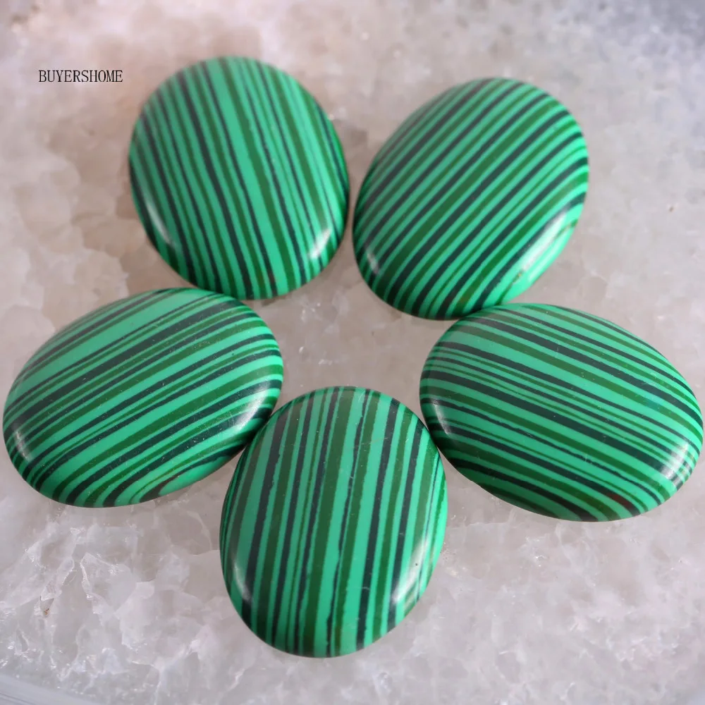 

Free Shipping New without tags Stone 30x40MM Natural Green Malachite Bead CAB Cabochon 1Pcs RK1713