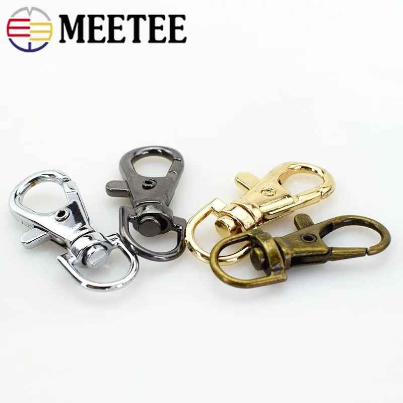 Meetee 10 шт. 10 мм металлическая пряжка для Ключей Застежка-карабин посылка-цепочка висячая Пряжка DIY ремешок для сумки металлические изделия и Декор Аксессуары F3-35