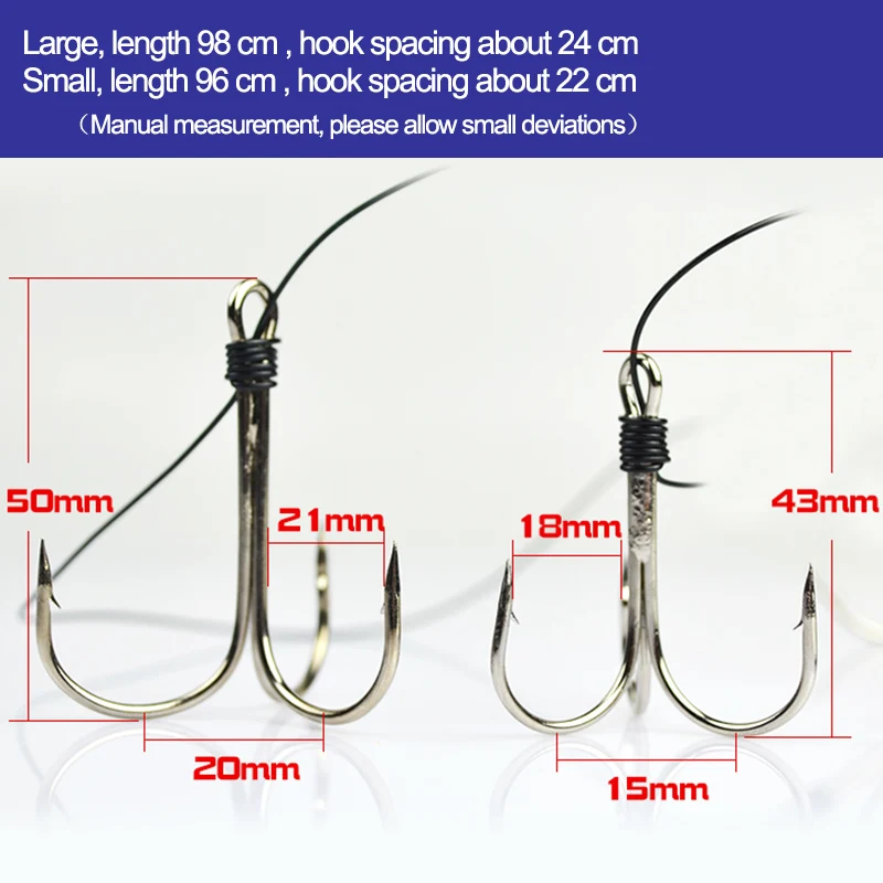 Lawaia Hooks Fishing Handmade Anchor hook Barbed Fish Hooks Three-jaw Anchor String Hook Tied Boxed Fishing Tackle Accessories