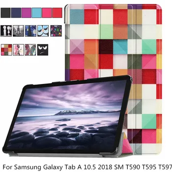 

Case For Samsung Galaxy Tab A 10.5 2018 SM T590 T595 T597 Leather Smart Magnetic Stand Cover For Galaxy Tab A 10.5 T590 Case+pen