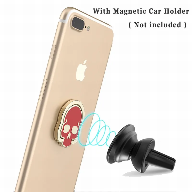 Portefeuille Skull Phone Ring Holder For iPhone 7 Plus 6 6S 4S SE iPad Samsung S8 Xiaomi Mi6 Mobile Finger Ring Smartphone Stand (9)