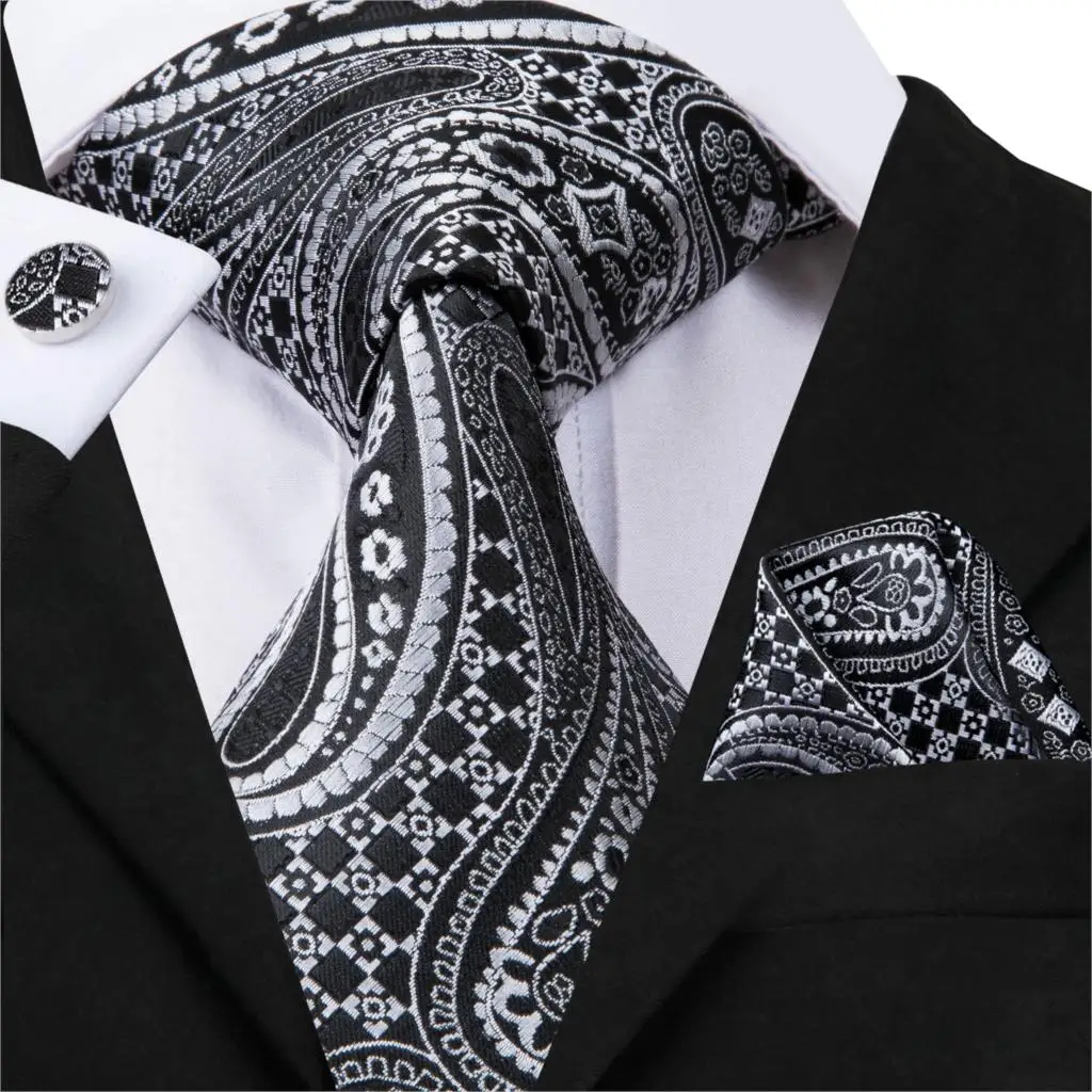 2018 New Arrival Neckties Most Popular Brand Luxury Design Style Ties Hanky Cufflinks Set Top