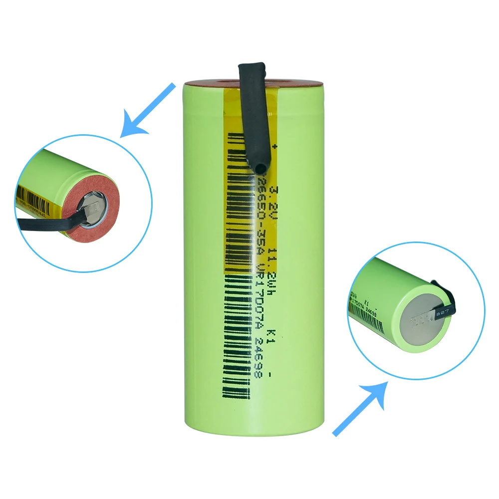 IFR 26650-35A LiFePo4 3500mAh 3,2 V перезаряжаемая батарея 10 скоростей разряда с подходящими+ DIY никелевые листы для электронной сигареты
