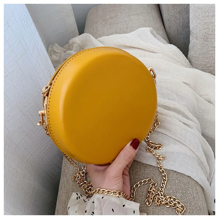 

2019 New Retro Chain Small Round Bag With One Shoulder Slanting Bag women Messenger Bag Designer Handbags High Quality