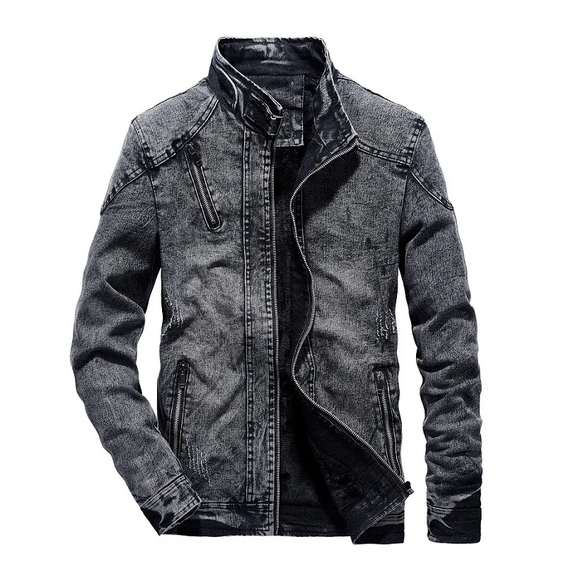 Men Jackets 2020 Autumn Winter Fashion Vintage Men's Denim Jacket Coat Men Casual Jean Jacket Stand collar Cowboy Outerwear Male