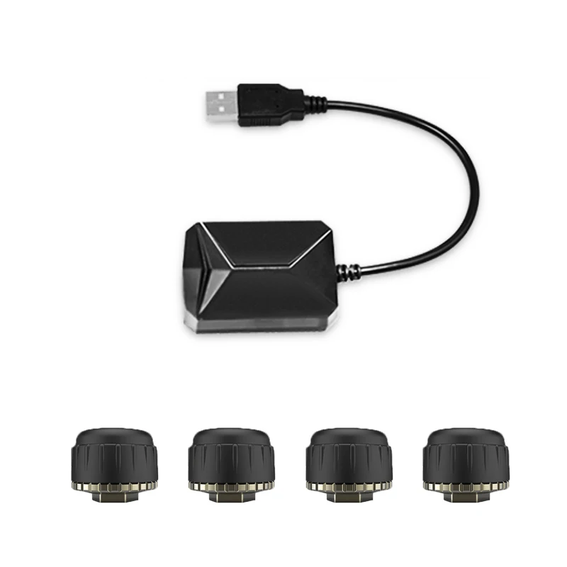 Android DVD TPMS USB сигнализация в шинах Система контроля давления в шинах 4 шины внешние/внутренние датчики Температурная сигнализация внутренняя