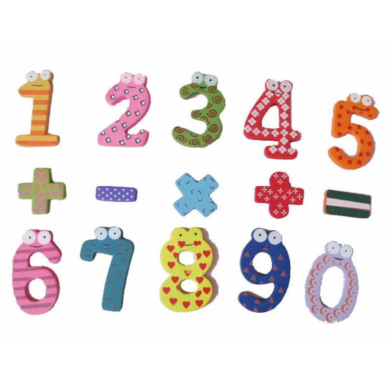 

15pcs/set Montessori Baby Number Refrigerator Fridge Magnetic Figure Stick Mathematics Wooden Educational Kids Toys for Children