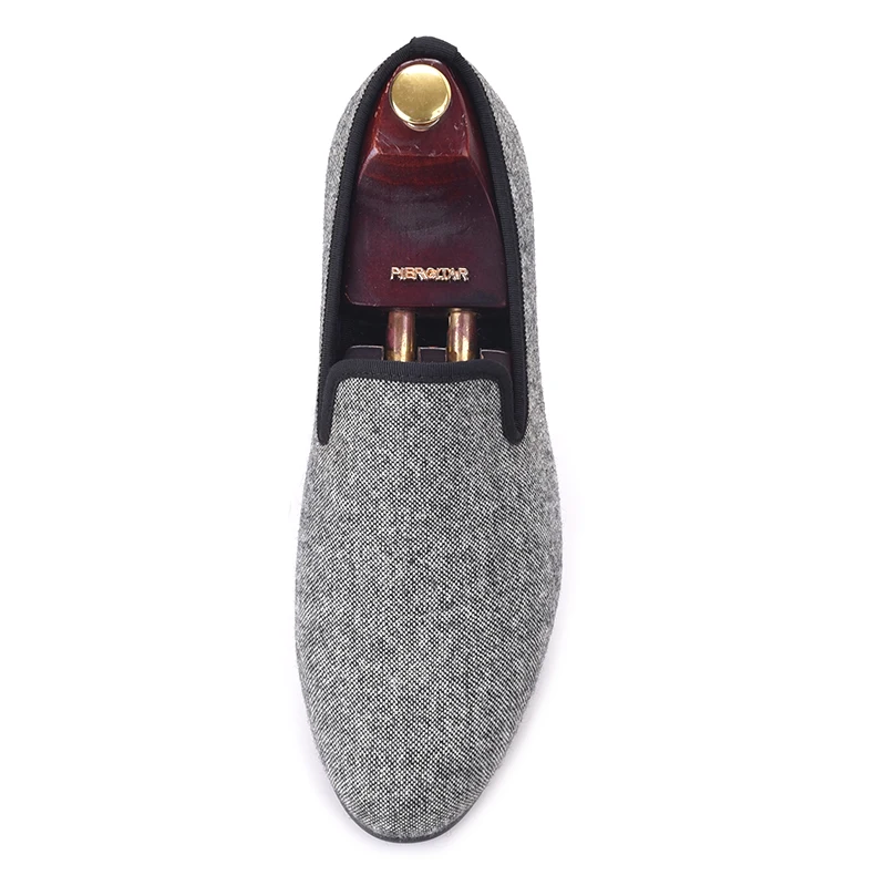 Traditionnelles Mocassins Noir Dans Piergitar Main Tweed Gris Fait Entrelacés Appartements Chaussures Et Style Classique Hommes Britannique Casual qCnwSgCB