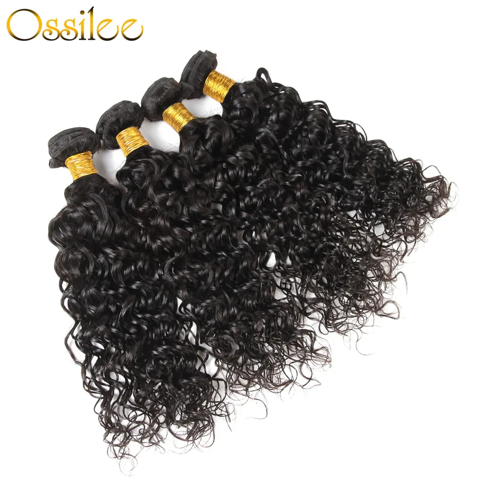 Ossilee Hair Water Wave Bundles Brazilian Hair Weave 3 Bundles With Closure 4 Pcs/Lot More Wave Remy Human Hair & Lace Closure Ossilee Hair Water Wave Bundles Brazilian Hair Weave 3 Bundles With Closure 4 Pcs/Lot More Wave Remy Human Hair & Lace Closure
