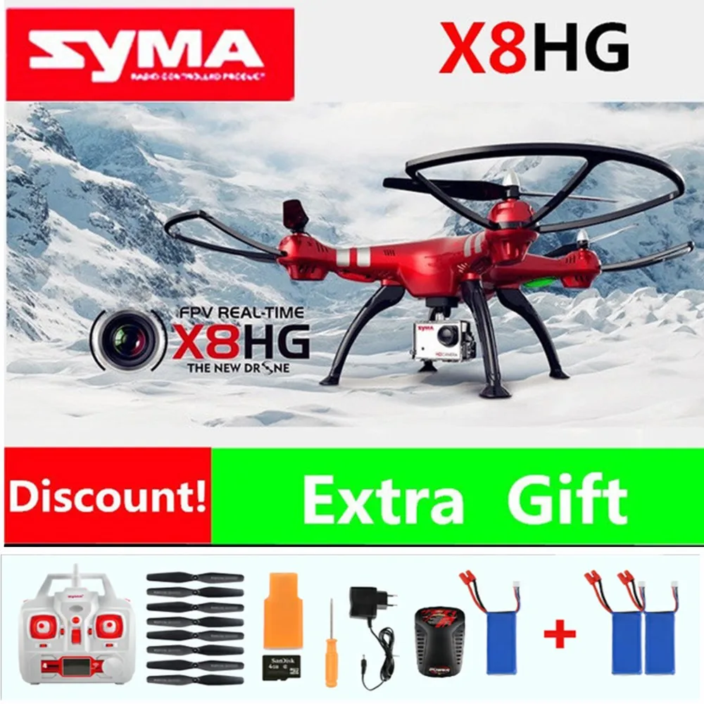 

Promotions SYMA X8HG 2.4G 6-Axis Profissional Quadcopter Drone with Camera HD 720P/1080P RC Helicopter Vs Syma X8 X8G X8W X8HW