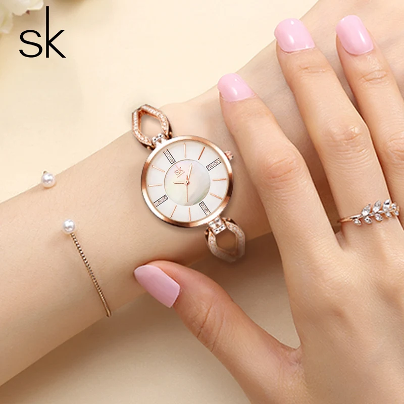 

Shengke Luxury Brand Women Watches Diamond Dial Bracelet Wristwatch For Girl Elegant Ladies Quartz Watch Relogio Feminino SK