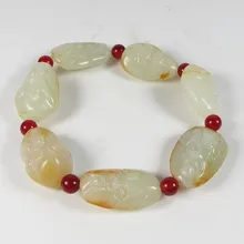 Природные этнические халцедон Агат Хэтянь нефритовый браслет