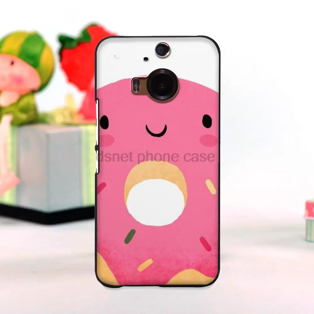 Счастливый пончик Жесткий Черный Protector Кожи для HTC one M7 M8 M9 plus A9 X9|skin black|skin protectorone m7 |
