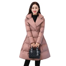 Новинка, женский зимний пуховик, Женский плотный теплый пуховик, длинная куртка, пальто, Женский пуховик высокого качества, большой размер, женские пальто