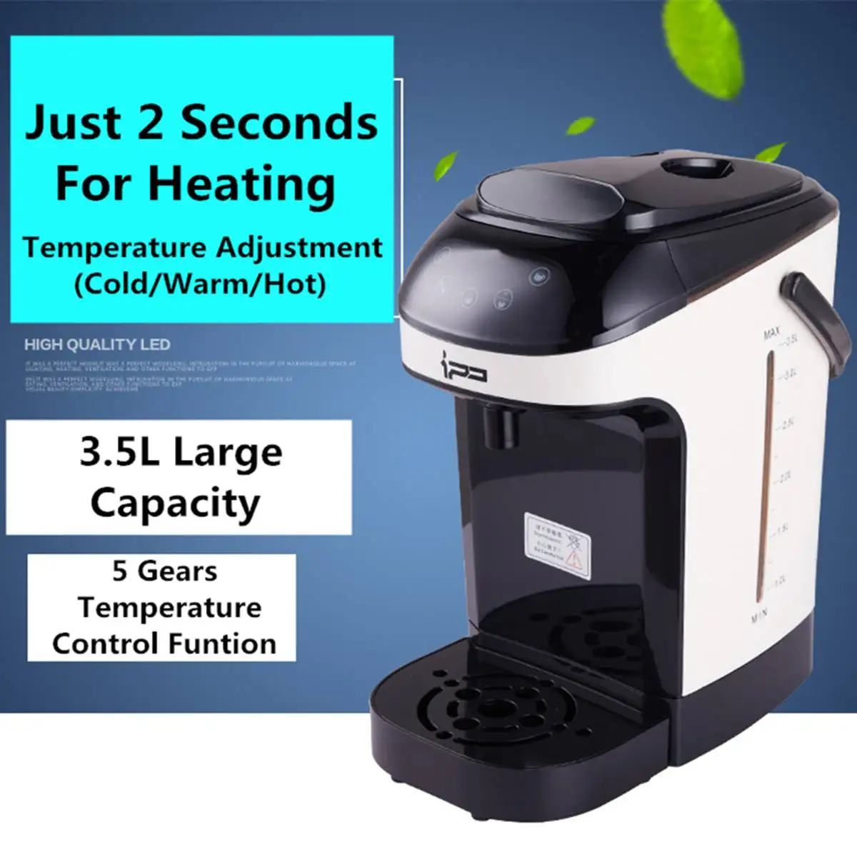 

3.5L Instant Hot Water Boiling Kettle Electric Heating Boiler Maker Dispenser Adjustable Temperature Coffee Tea Maker Office