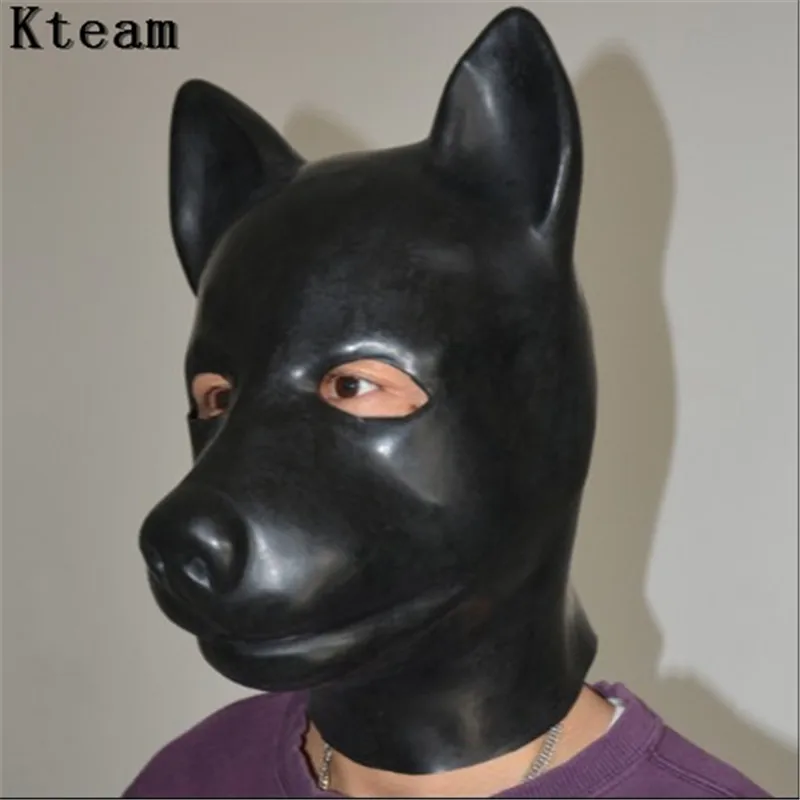 2018 Top Grade Latex Mask Fetish Unisex Latex Dog Mask bdsm Hood Dog