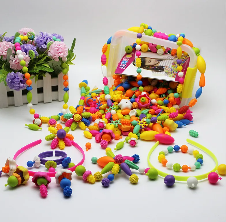 High quality DIY plastic Beads Toys for children boys gift Educational Learning Education