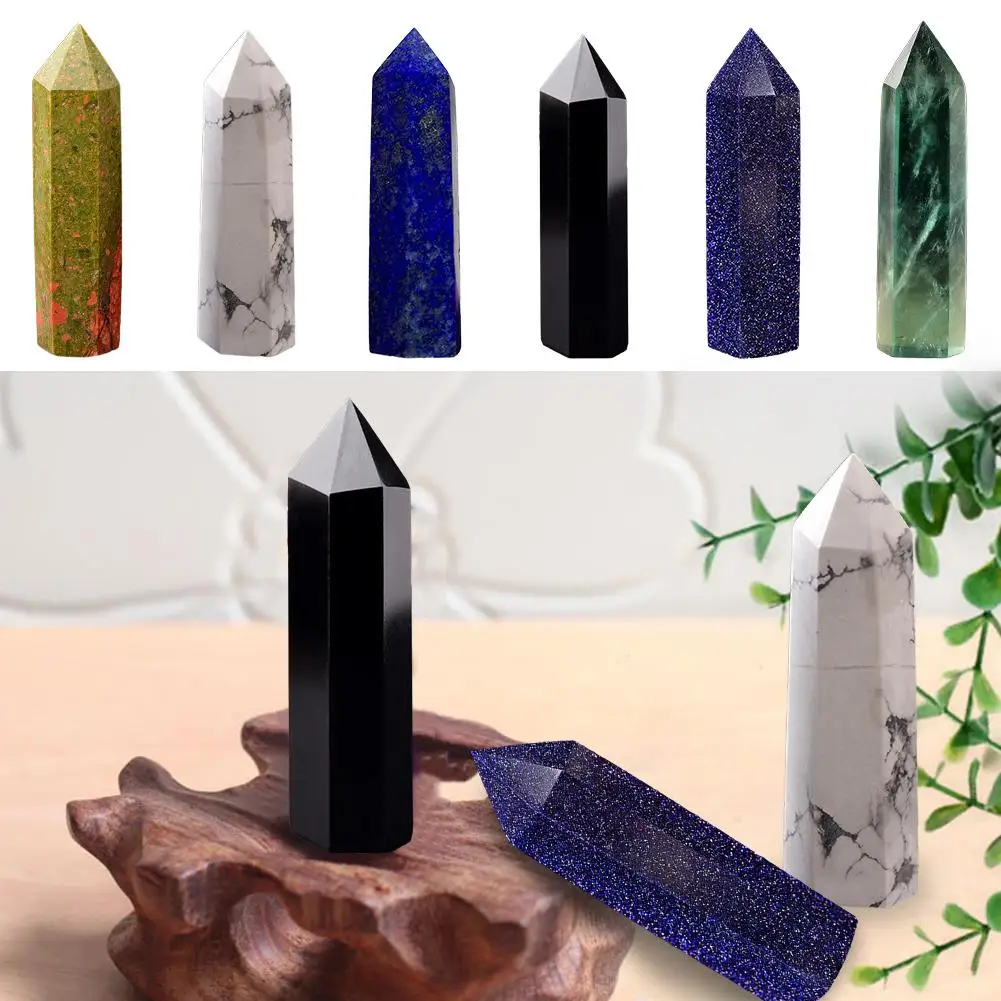 

Natural Crystal Fluorite Quartz Stone Point Healing Hexagonal Wand Treatment Stone Hexagonal Raw Gemstone Decoration 5.5-7.5CM