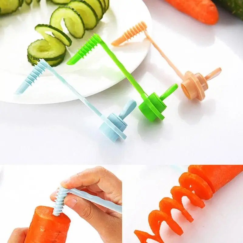 

Three Color Roll Slicer Multi-function Turn Carrot Spiral Slicer Home Kitchen Gadgets Tools Cutter Vegetables Slicer Spiral Tool