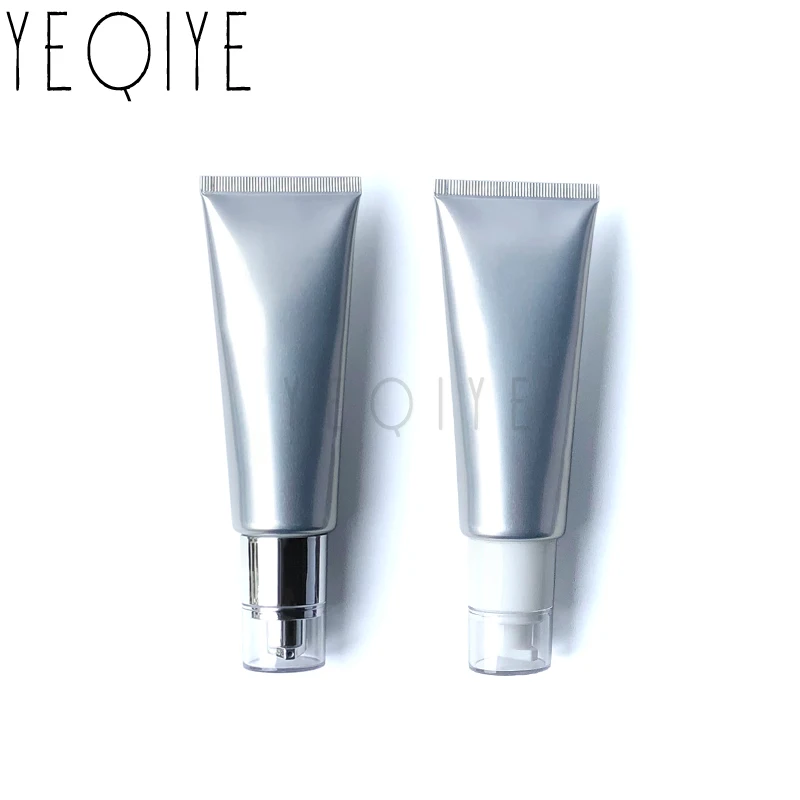 

80ml Silver Plastic Squeeze Bottle 80g Cosmetic Facial Cleanser Cream Soft Tube Shampoo Gel Lotion Bottles Free Shipping