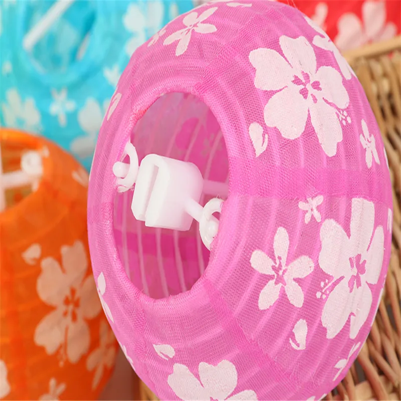 

5Pcs/Lot 3inch Foldable Cloth Lanterns Cherry Blossoms Festival Hanging Lantern Wedding Party DIY Decoration Baby Room Ornaments