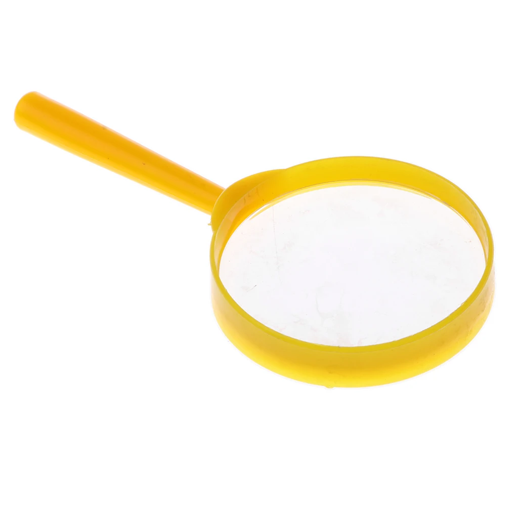 Kids Children Plastic Handheld Magnifier Magnifying Glass Diameter 60mm Magnifying 3X Science Exploration Toy - Pink