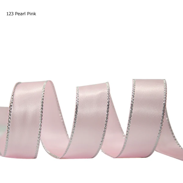 silver edge satin ribbon 123