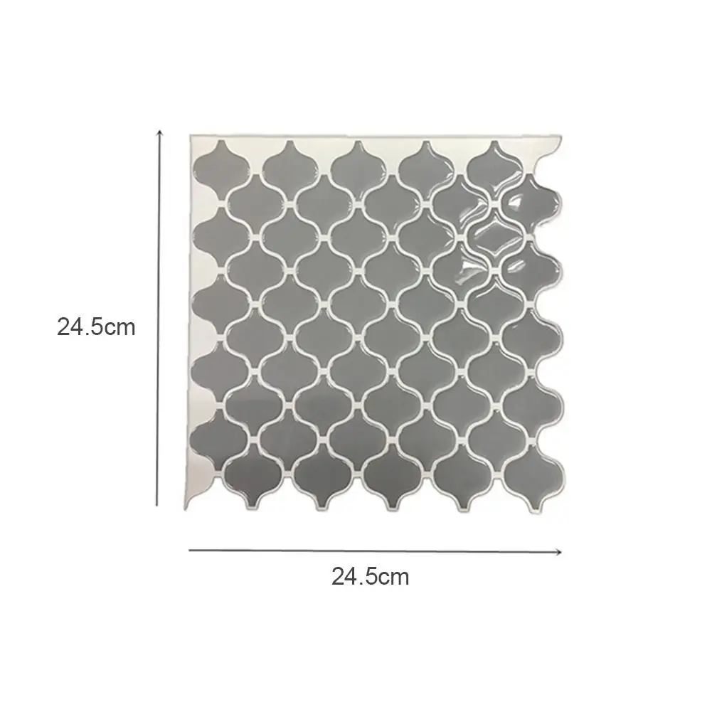 Grey Arabesque Moroccan Tile Self Adhesive Backsplash 3D DIY Mosaic Tile Sticker Vinyl Bathroom Kitchen Wall Stickers Home Decor