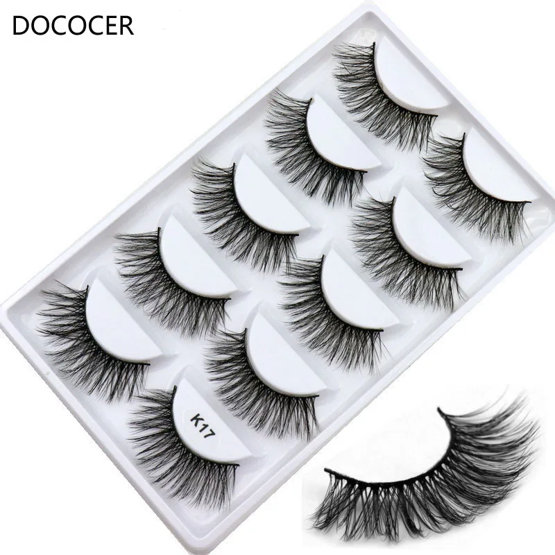 

5 Pairs/box Natural Cross 3D Mink False Eyelashes Long Messy Makeup Fake Eye Lashes Extension Make Up Beauty Tools maquiagem K17