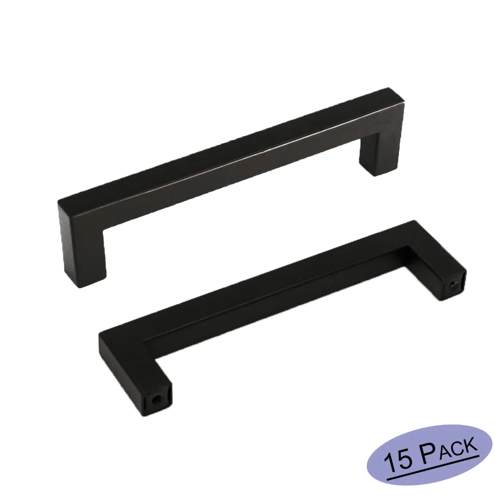 Kitchen Drawer Pulls Black Door Handles J10BK 3.75"6.25" Hole Space Square Desk Closet