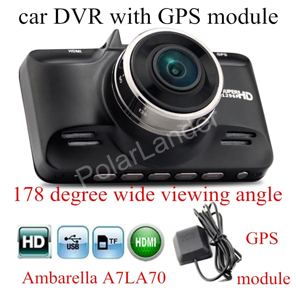

original GS98C Ambarella A7LA70 Car DVR with GPS module Recorder G-Sensor Dash Cam night vision 178 degree wide viewing angle