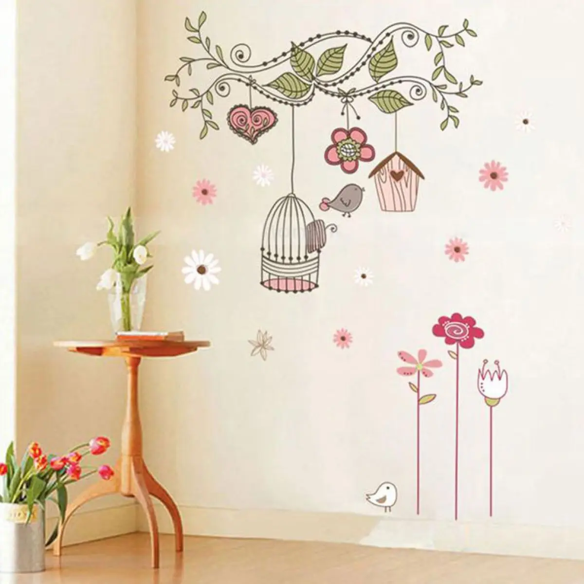 70cm*50mm Removable Tree Birdcage Wall Decals Bedroom Nursery Stickers Art Room Decor DIY