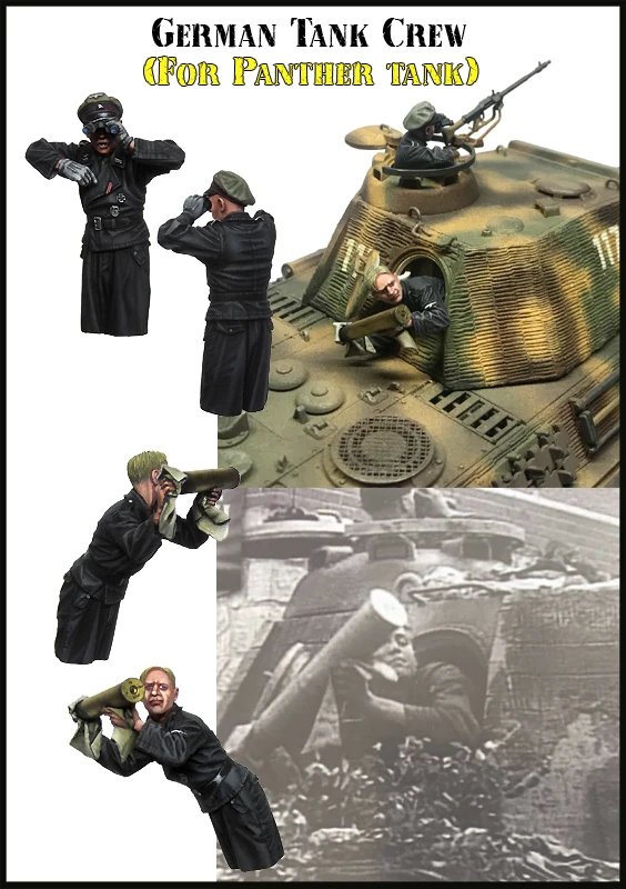 

1/35 Scale Resin Figure Building Kit Panther Tank Crew 2 figures