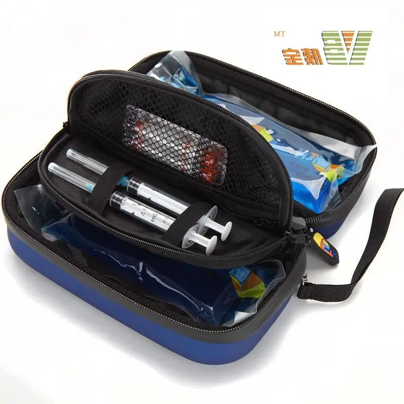 

Super Large Sizes Insulin Ice Cooler Bag Freezer Diabetic Refrigerator Cooling Box For Travel with Two Big Size Ice Gel Packs