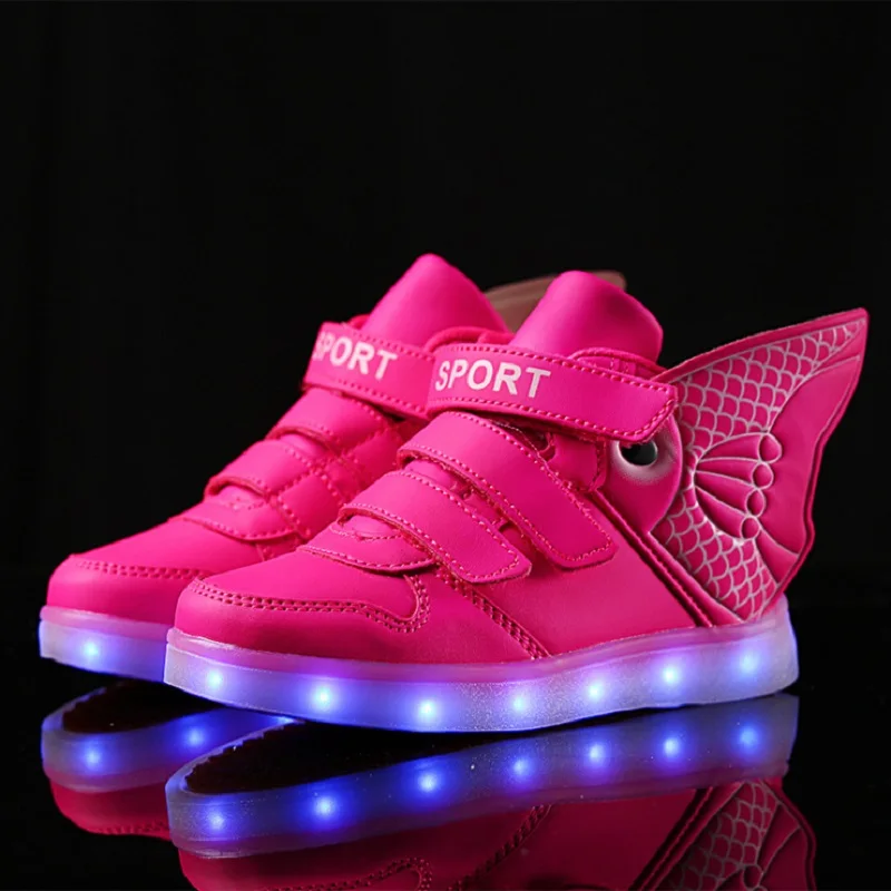 

BBX 2017 Kids Shoes Charging Luminous Colorful LED Light Up Shoes Casual Flat Girl Boy Fashion Shoes