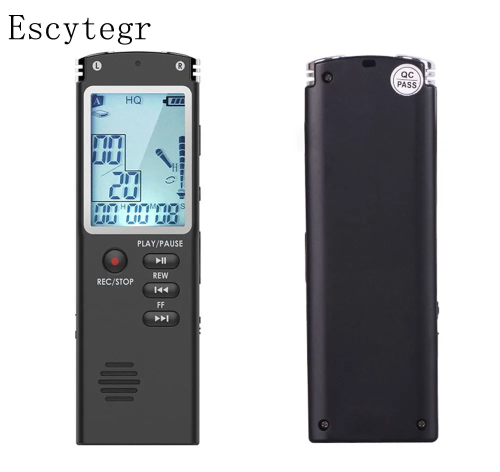 

003 Escytegr Portable Dictaphone 1536kbps Voice Activated Recording Meeting/Lecture/Interview/Trial Music Play Voice Recorder
