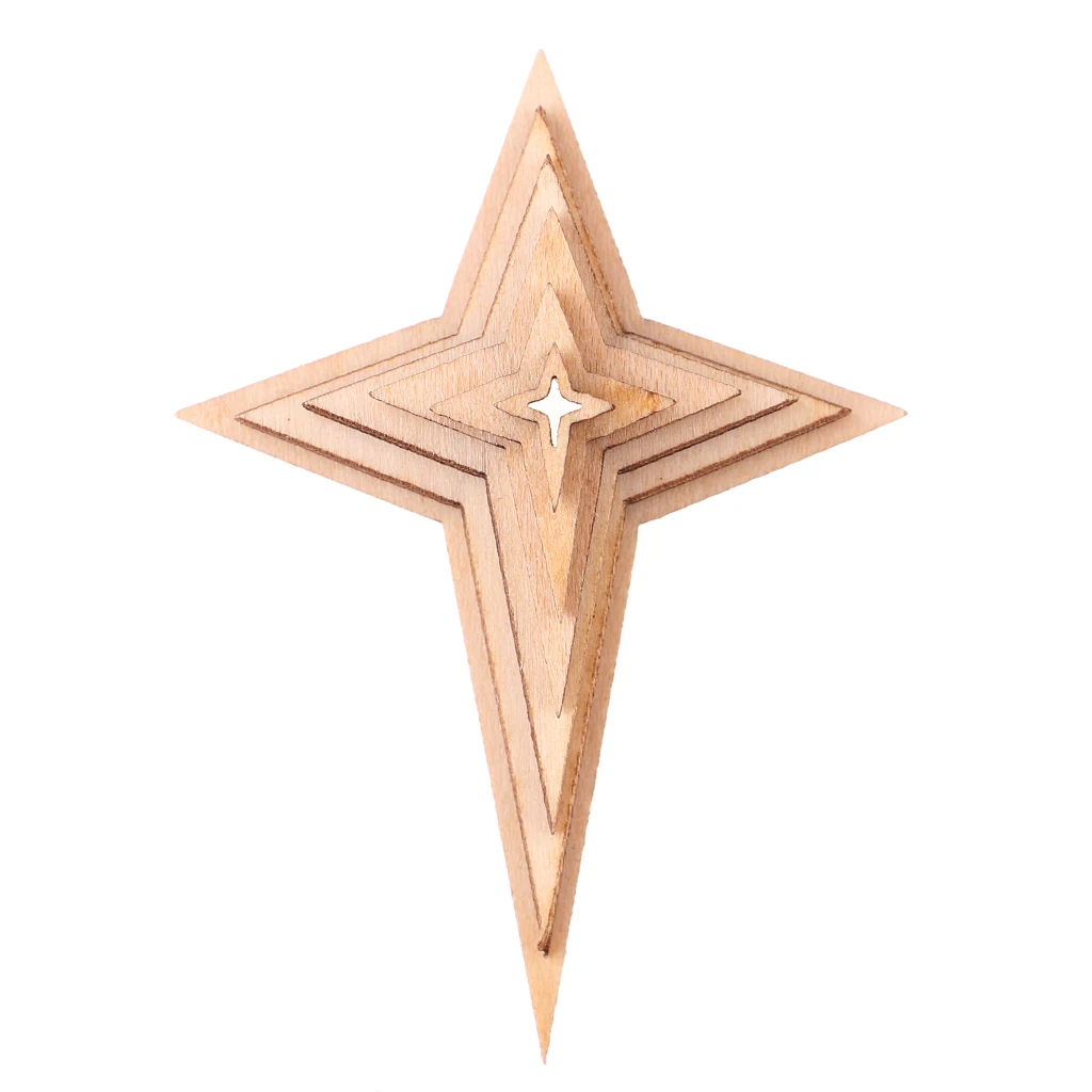 Mini Natural Unfinished Wood Hollow Star Shape Embellishments for Art DIY Crafts Scrapbooking Card Making